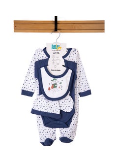 Babies Basic 5 Piece Unisex 100% Cotton Gift Set Include Bib, Romper, Mittens, Cap And Sleepsuit/Jumpsuit- Be Brave  - Image 1