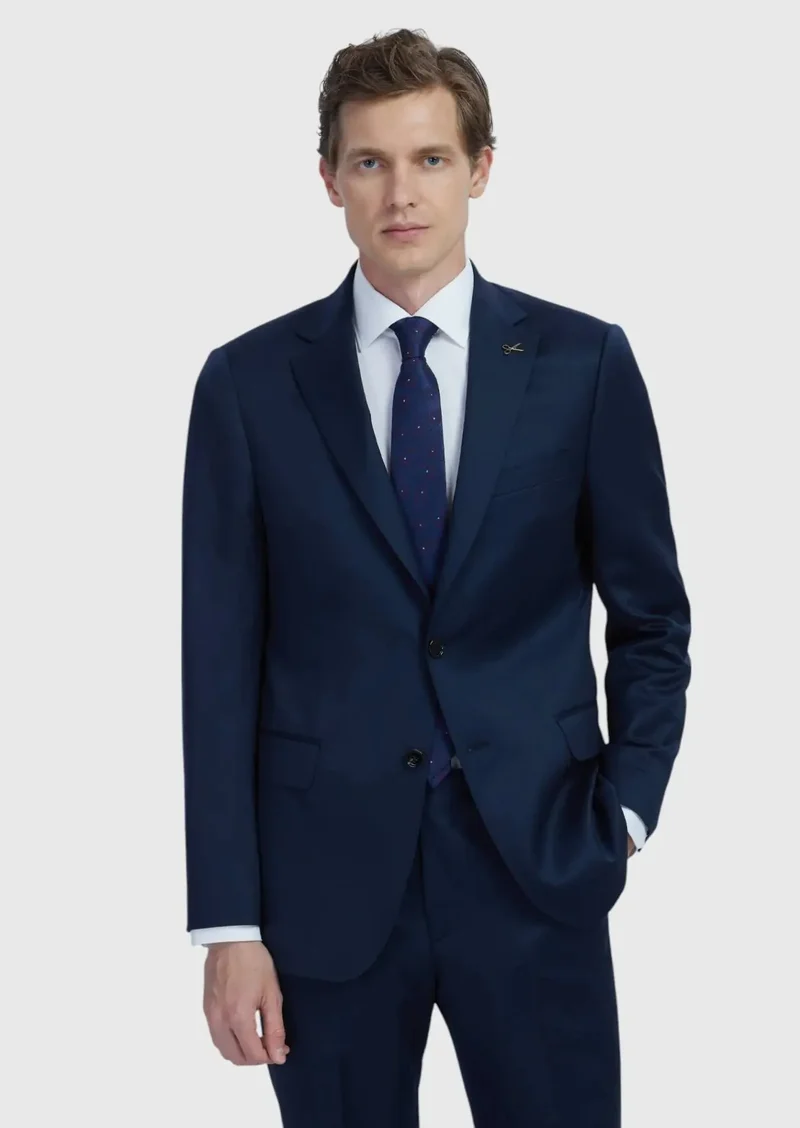 RAMSEY Saks Plain Regular Fit 100% Wool Suit