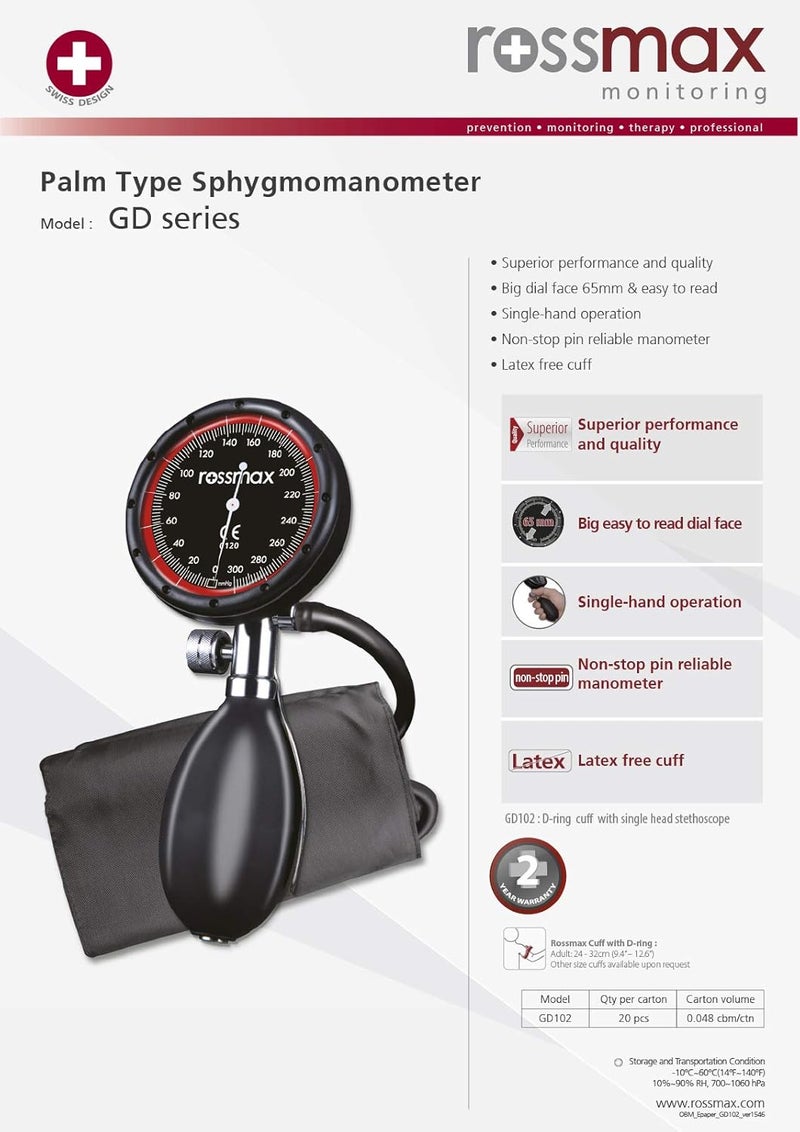 Rossmax Aneroid Sphygmomanometer with Stethoscope - Image 3