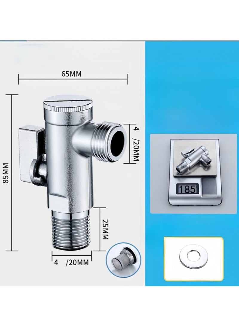 EBMINI 4-Point Copper Ball Valve Fully Open Large Flow Gas Water Heater Triangle Valve