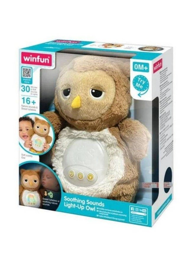 WinFun لعبة دمية بومة مضيئة مع أصوات مهدئة من وين فن (11 × 17 سم) - Image 1