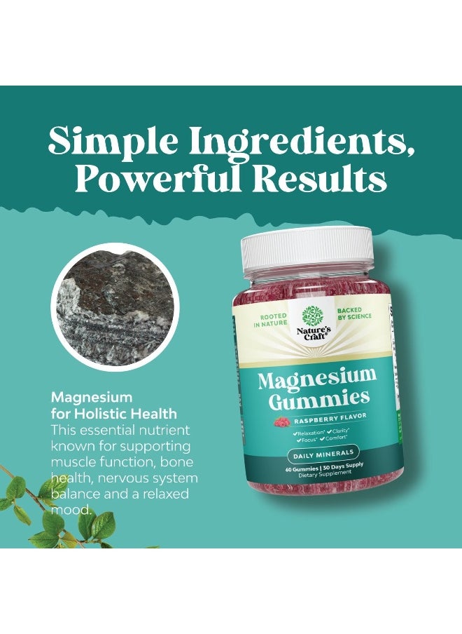 Magnesium Gummies Raspberry Flavor 60 Gummies