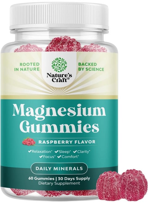 Magnesium Gummies Raspberry Flavor 60 Gummies
