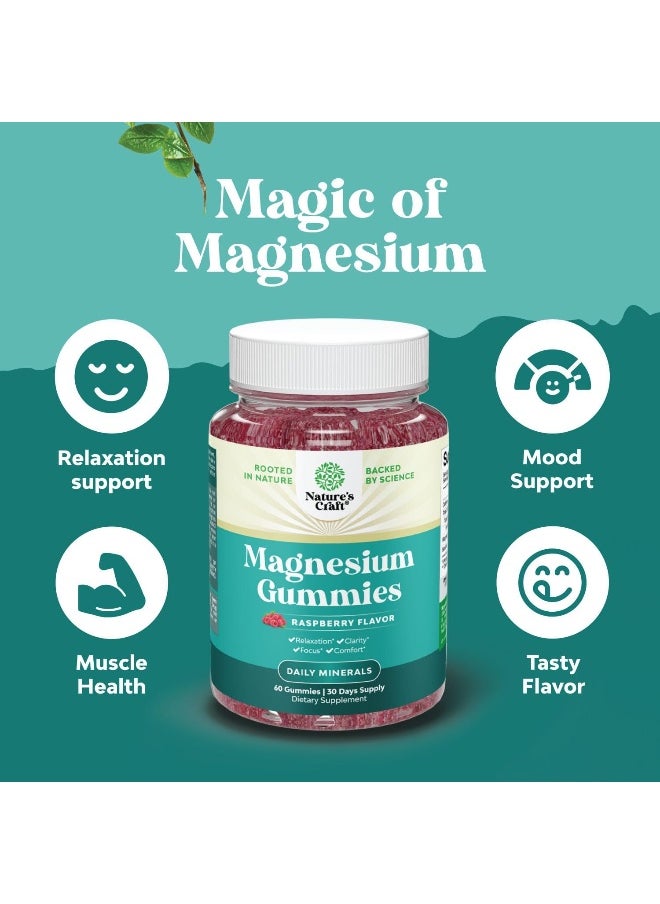 Magnesium Gummies Raspberry Flavor 60 Gummies