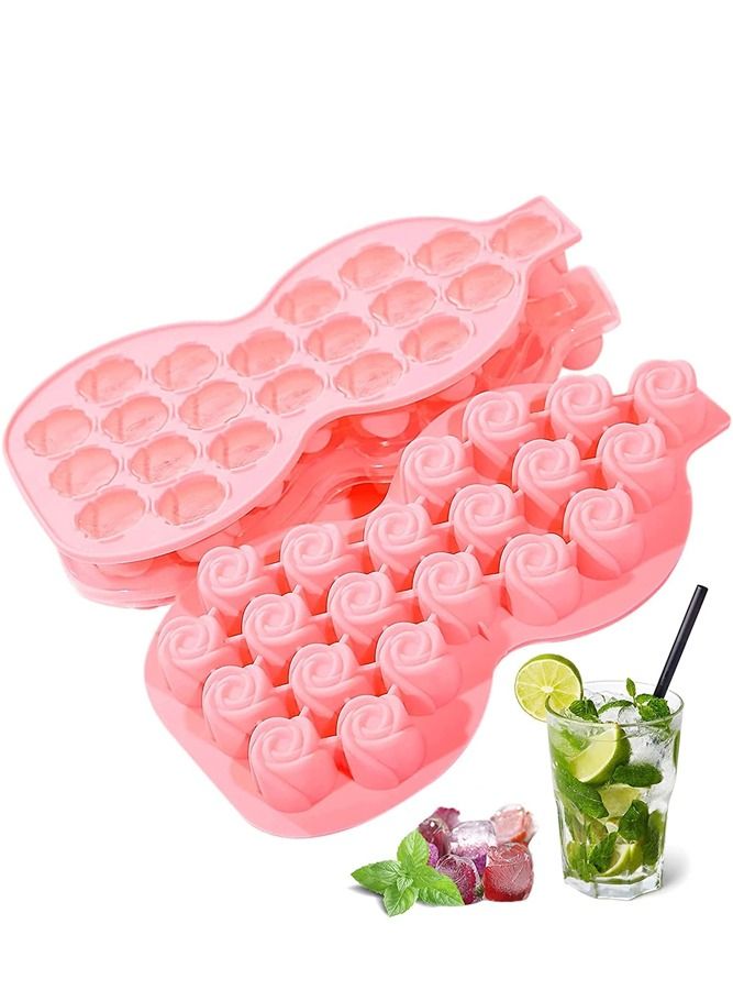 AMERTEER Silicone Ice Cube Tray with Removable Lid – 21 Easy-Release Molds for Baby Food, Chocolate & More - Image 1