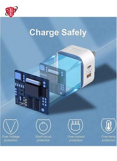 BGM PD 20W Power Adaptor for Iphone 14 series and Android, QC 3.0 Dual Port USB-C and USB-A for Iphone 14 series and Android  - Image 3