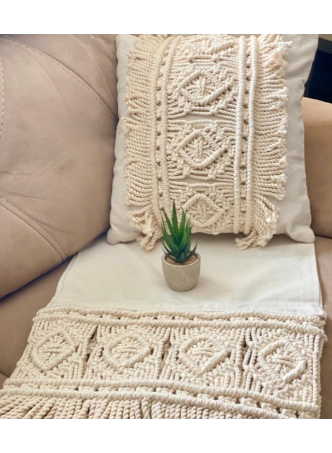 Antikiano Macramé Pillow Cover- Set of 2 Boho Cushion Cover 100% - Image 1