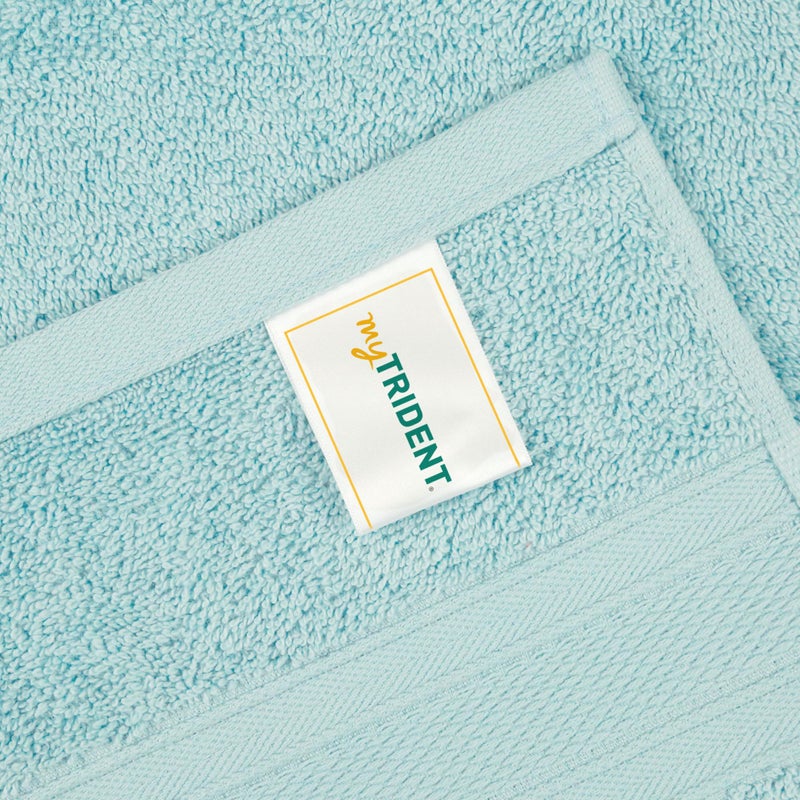 Trident منشفة تريدايت الناعمة المريحة الهوائية 100% قطن منشفة يد للاستخدام اليومي، 500 غم عالية الامتصاص للرجال/النساء، مجموعة 4 قطع من مناشف اليد (41 سم × 66 سم)، أزرق نيل - Image 4