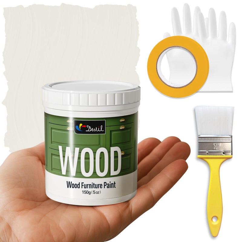 DWIL Matte Finish Furniture Paint 5 Oz Wood Paint for Cabinets Doors Tables and Dressers Refinishing WaterBased NonToxic Odorless Easy to ApplyIvory WhiteTrial Pack