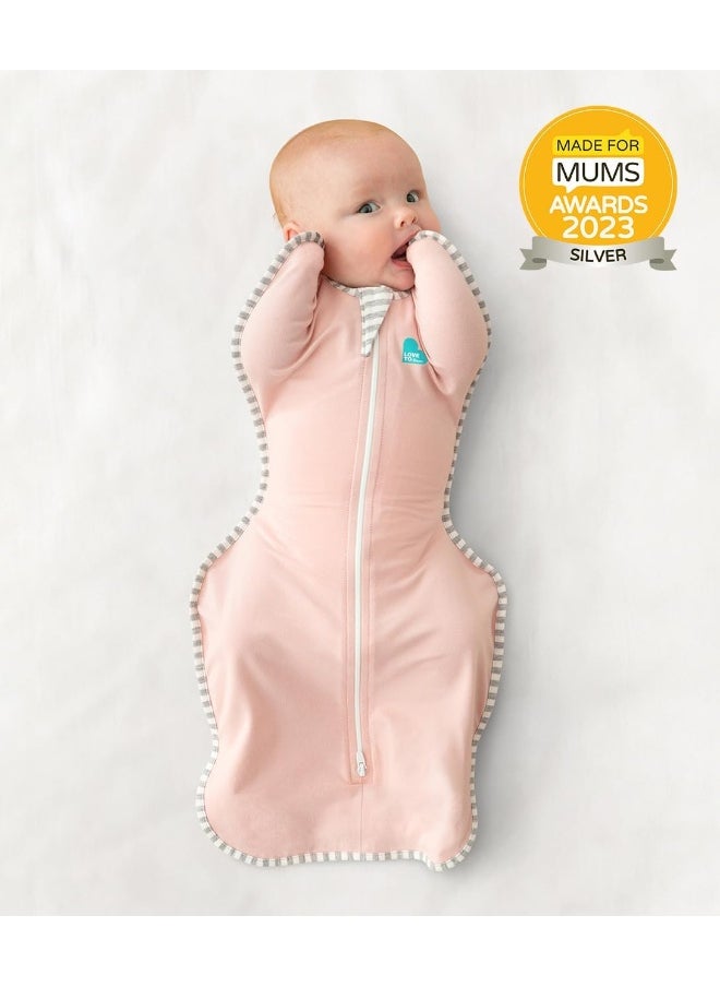 LOVE TO dream Love To Dream Swaddle Blanket. Newborn Essentials For 0-6 Months Baby Girls And Boys. 1.0 TOG Baby Sleeping Bag With Arms, Provides Comfortable And Quiet Sleep. Cotton Fabric (Dusty Pink, M)  - Image 2