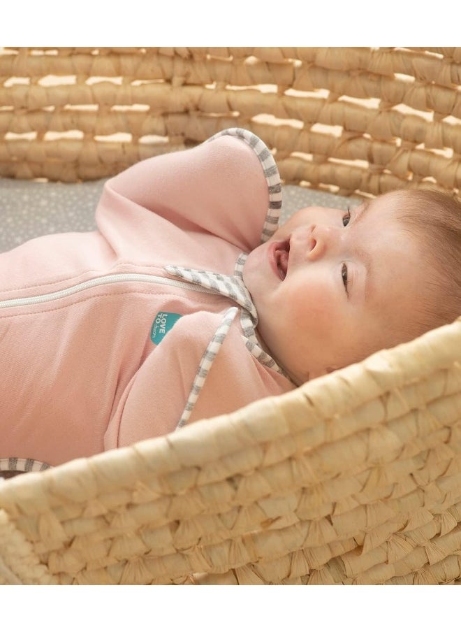 LOVE TO dream Love To Dream Swaddle Blanket. Newborn Essentials For 0-6 Months Baby Girls And Boys. 1.0 TOG Baby Sleeping Bag With Arms, Provides Comfortable And Quiet Sleep. Cotton Fabric (Dusty Pink, M)  - Image 3