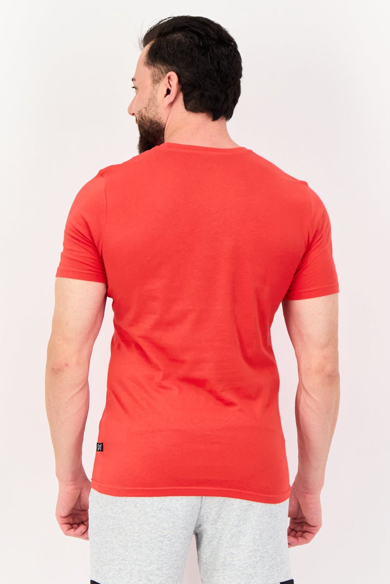 PUMA تي شيرت رجالي بقصة عادية وطباعة جرافيك للخارج، أحمر - Image 3