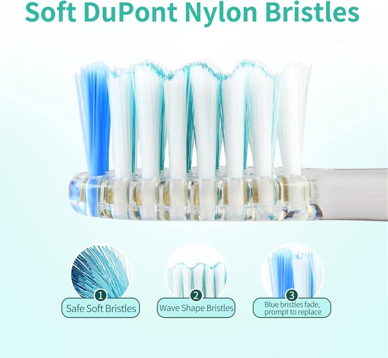 Seago Kids Electric Toothbrush 35612 Toddler Childrens Toothbrushes with TimerColorful Rainbow LED Light and 4 Heads for Junior Boys Girls BatteryPowered Sonic Tooth Brush SG977 Green - Image 3