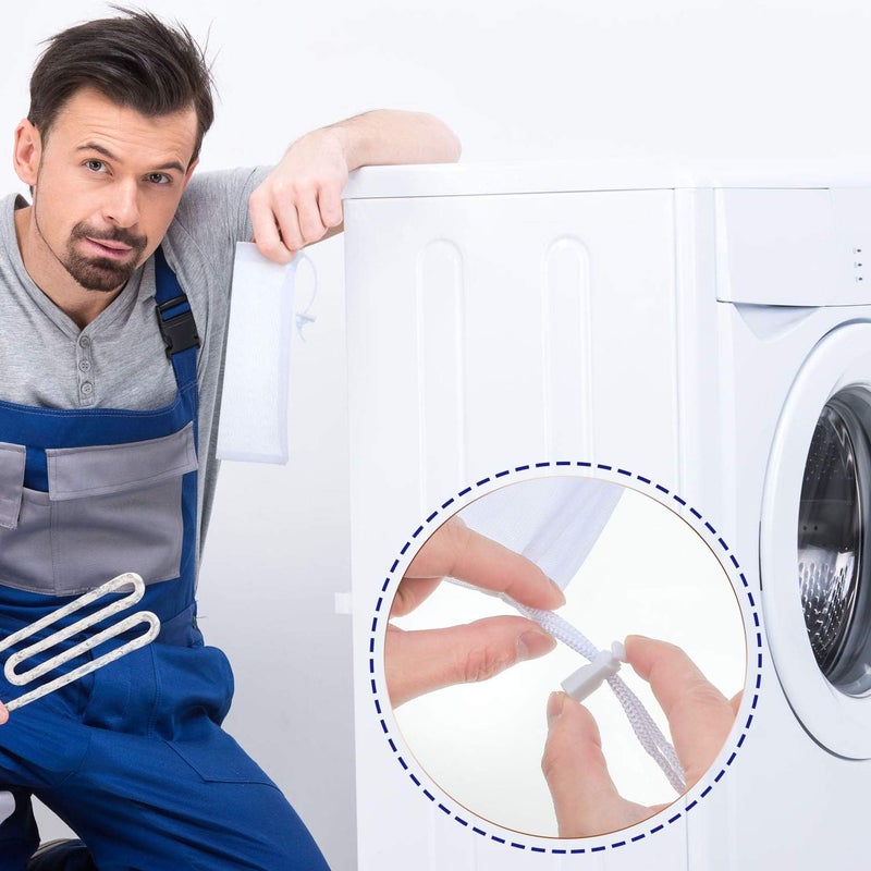 Shappy Lint Traps Catcher for Washing Machine Nylon Mesh Lint Traps for Home Laundry Washing Machine Drain Systems Discharge Hoses Filter, 9.4 x 3.1 Inch (24 Pieces) - Image 5