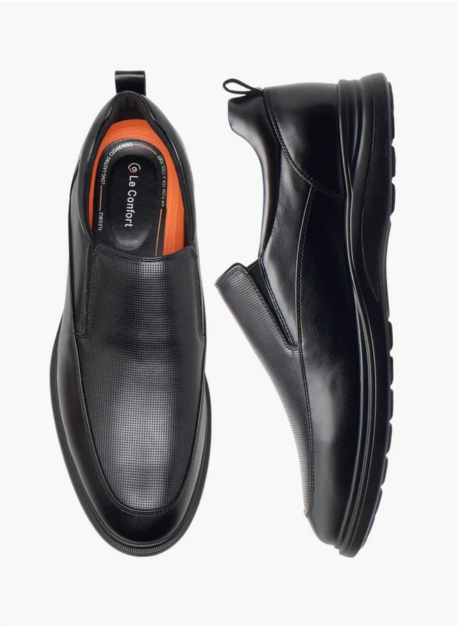 لو كونفورت Men's Textured Slip-On Loafers