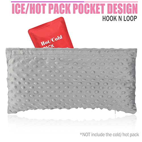 HapiPoppy Hysterectomy Seatbelt Pillow Post Abdominal Surgery Myomectomy Pillows with Pocket for Ice/Hot Packs Breast Reduction Belly Incision Tummy Tuck C-Section Recovery Patients Gifts Minky Dot Light Gray - Image 5