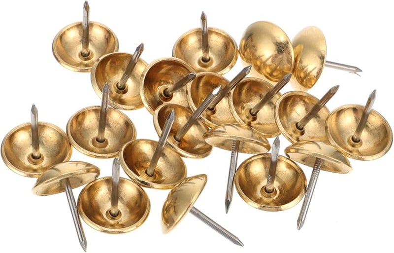 Bright Brass Upholstery Nails 100 Pcs for Furniture Picture Frame Decoration Home Craft Projects - Image 1
