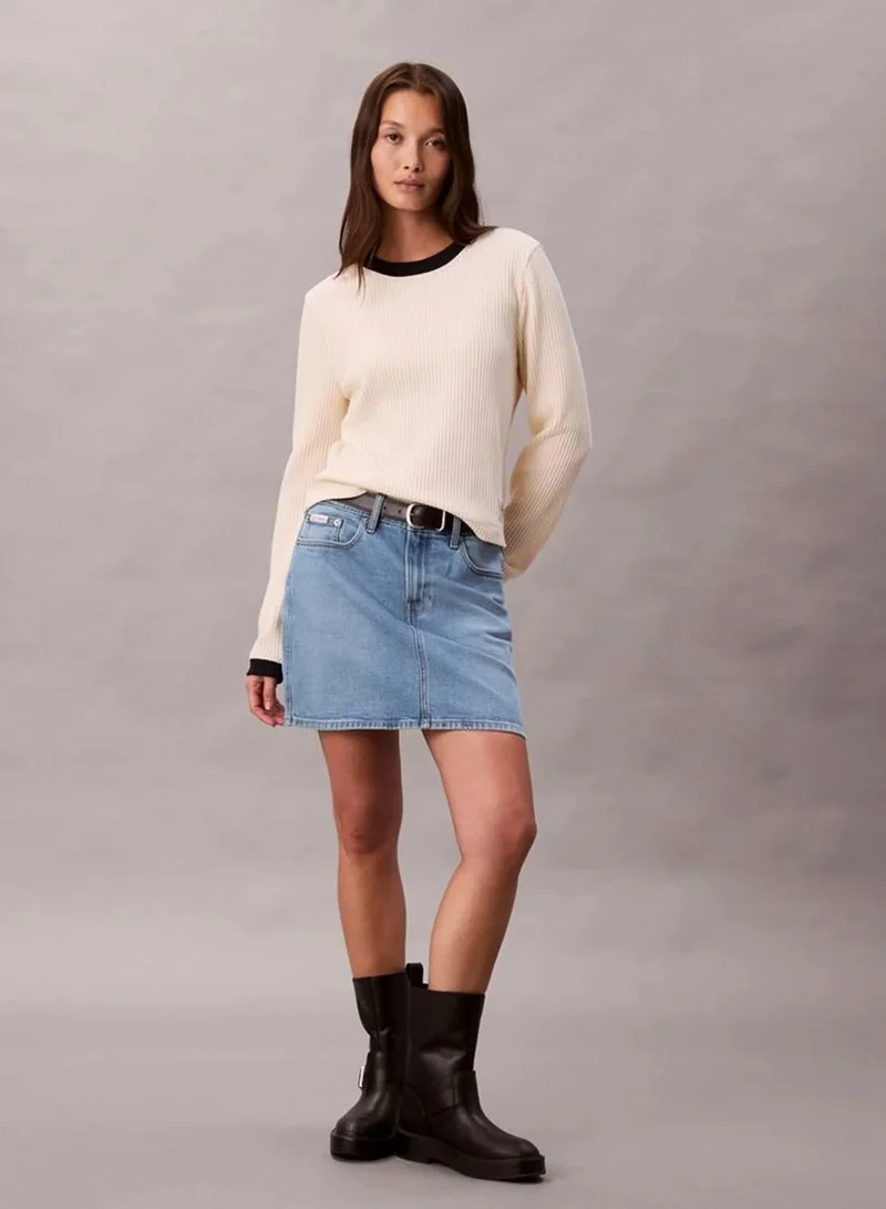 Calvin Klein Jeans Shortbread Long Sleeve Waffle T-Shirt for Women | Best Price UAE