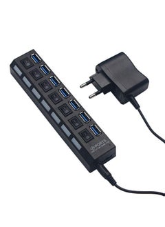 نيبمينينت موزع USB به 7 منافذ الأسود / الأزرق  - Image 1