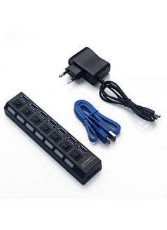 نيبمينينت موزع USB به 7 منافذ الأسود / الأزرق  - Image 2