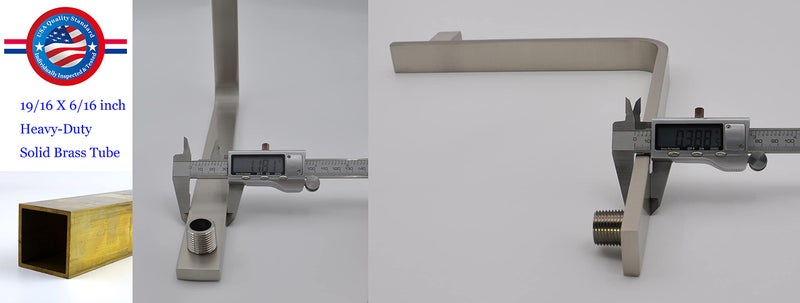 Aquaiaw High Rise Shower Arm and Flange, 10.5 inch, Solid Brass, Square, Gooseneck Raised Shower Head Arm, Wall Shower Riser, Both 1/2 NPT Tapered Threads Shower Extension Arm (PVD Brushed Nickel) - Image 4