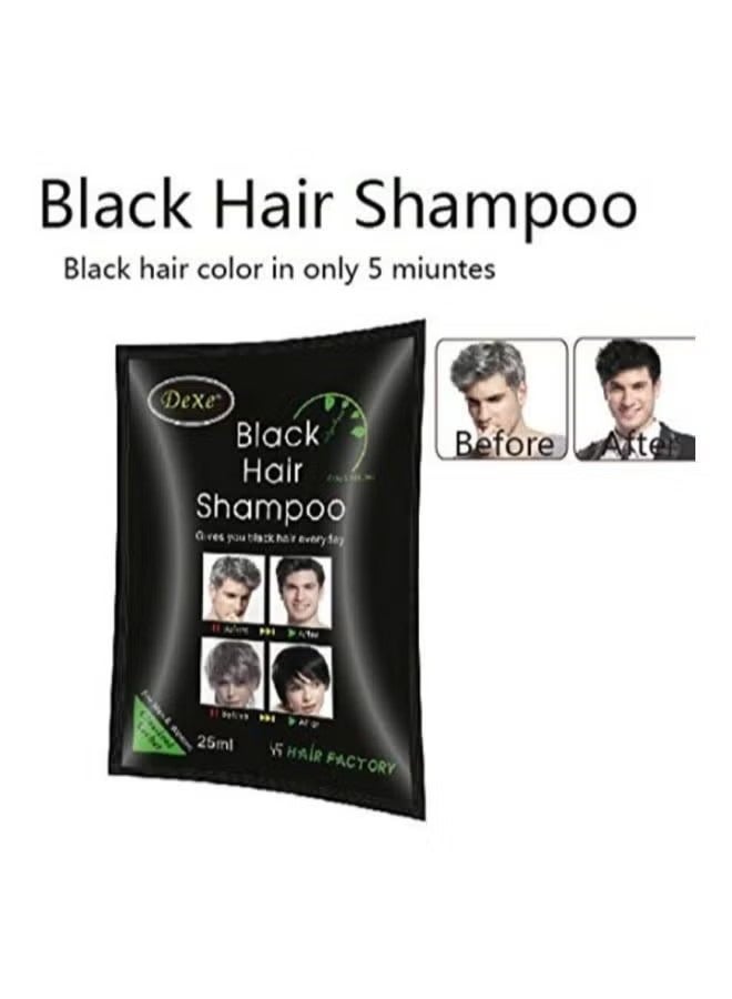 Dexe 10pcs Instant Black Hair Shampoo, 25ml Each - Natural Look, Quick Gray & White Coverage - Image 5