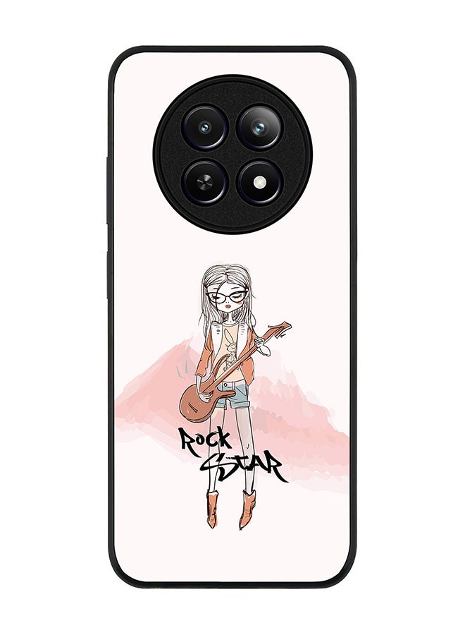 Stylizedd Rugged Black edge case for Realme 12 / Realme 12x, Slim fit Soft Case Flexible Rubber Edges Anti Drop TPU Gel Thin Cover -  Rockstar Girl - Image 1
