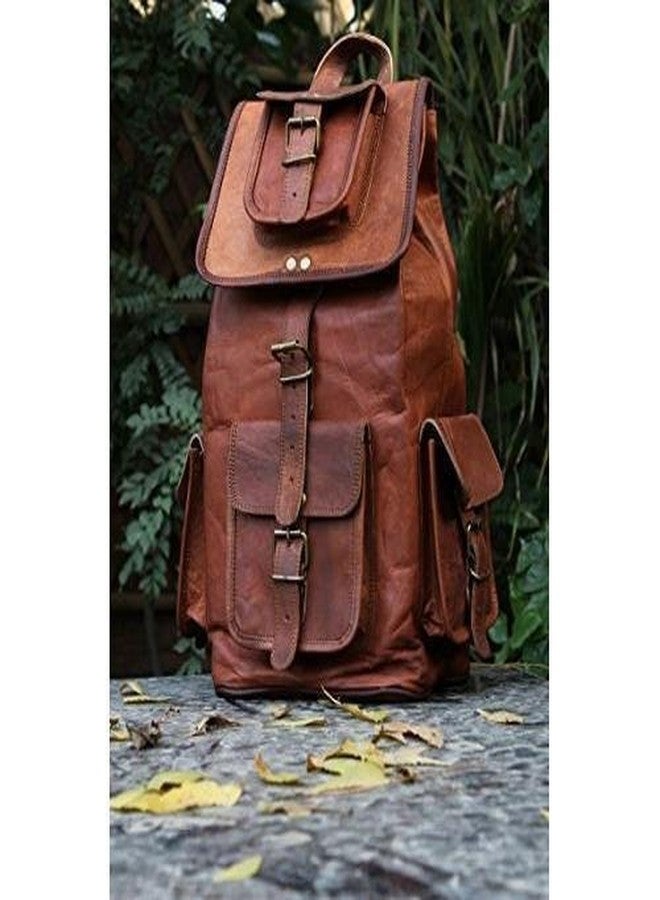 RSN Vintage Handmade Leather 16 Inch Trendy Backpack Bag for Man and Woman (Dark Brown) - Image 5