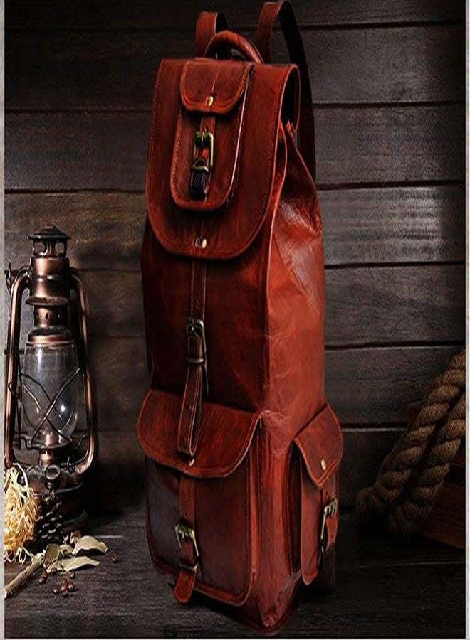 RSN Vintage Handmade Leather 16 Inch Trendy Backpack Bag for Man and Woman (Dark Brown) - Image 3