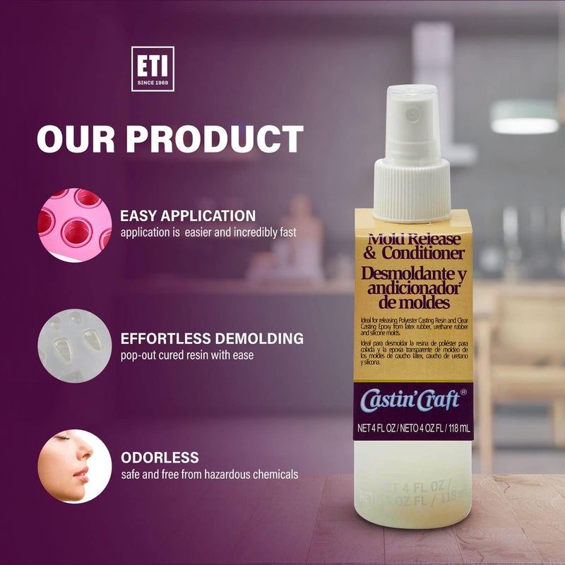ETI Castin'Craft Mold Release and Conditioner Spray, 4 Ounce - Ideal for Easy Project Release and Mold Longevity - Image 2