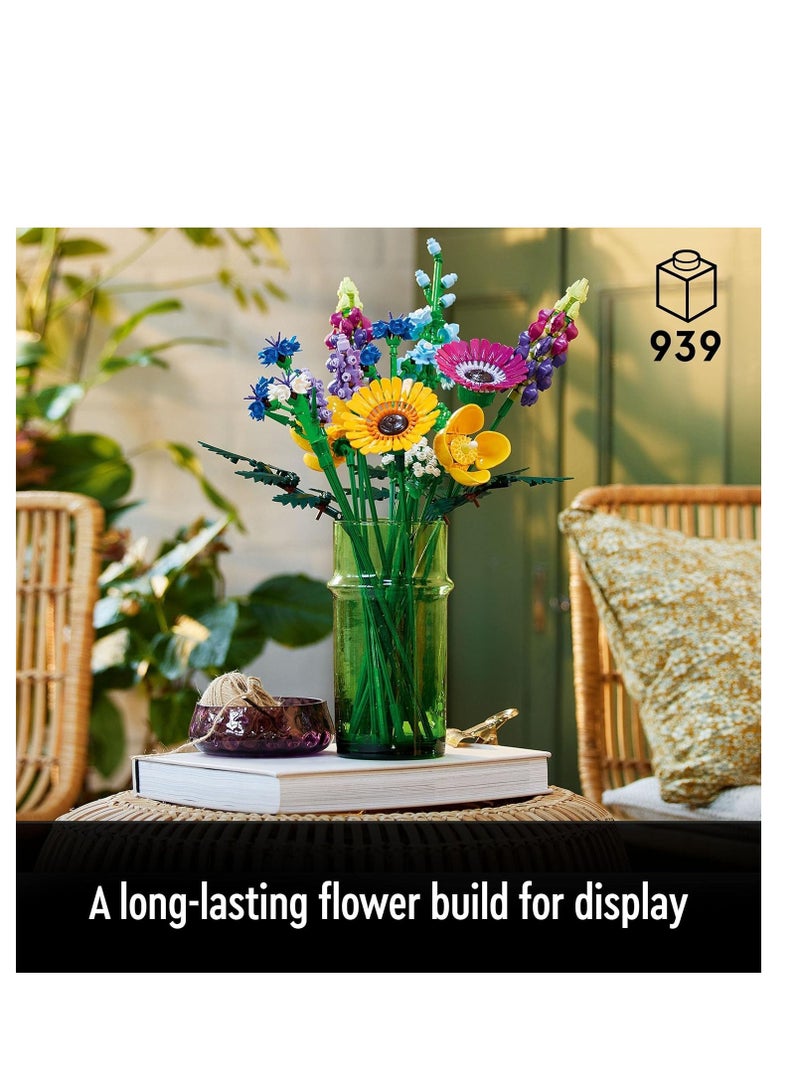 KASTWAVE Flower Building Blocks Kit, Artificial Flowers with Poppies and Lavender, Crafts for Adults, Home Décor, Gifts for Women, Men, Her & Him, Botanical Collection - Image 2