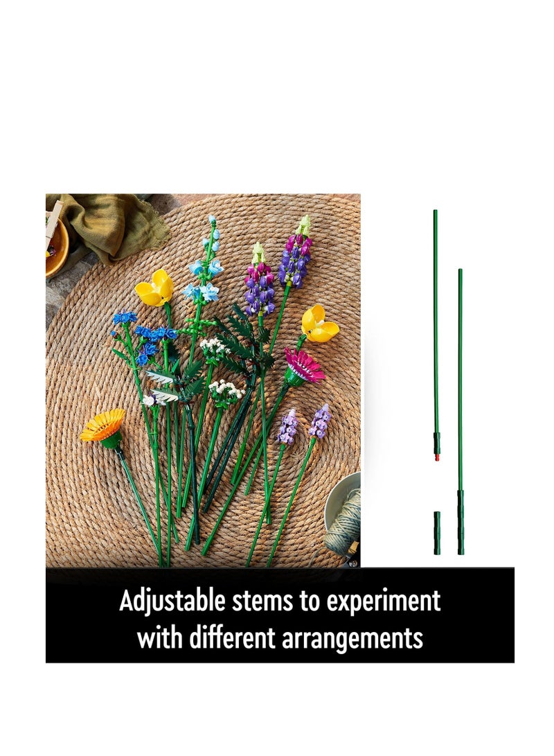 KASTWAVE Flower Building Blocks Kit, Artificial Flowers with Poppies and Lavender, Crafts for Adults, Home Décor, Gifts for Women, Men, Her & Him, Botanical Collection - Image 4