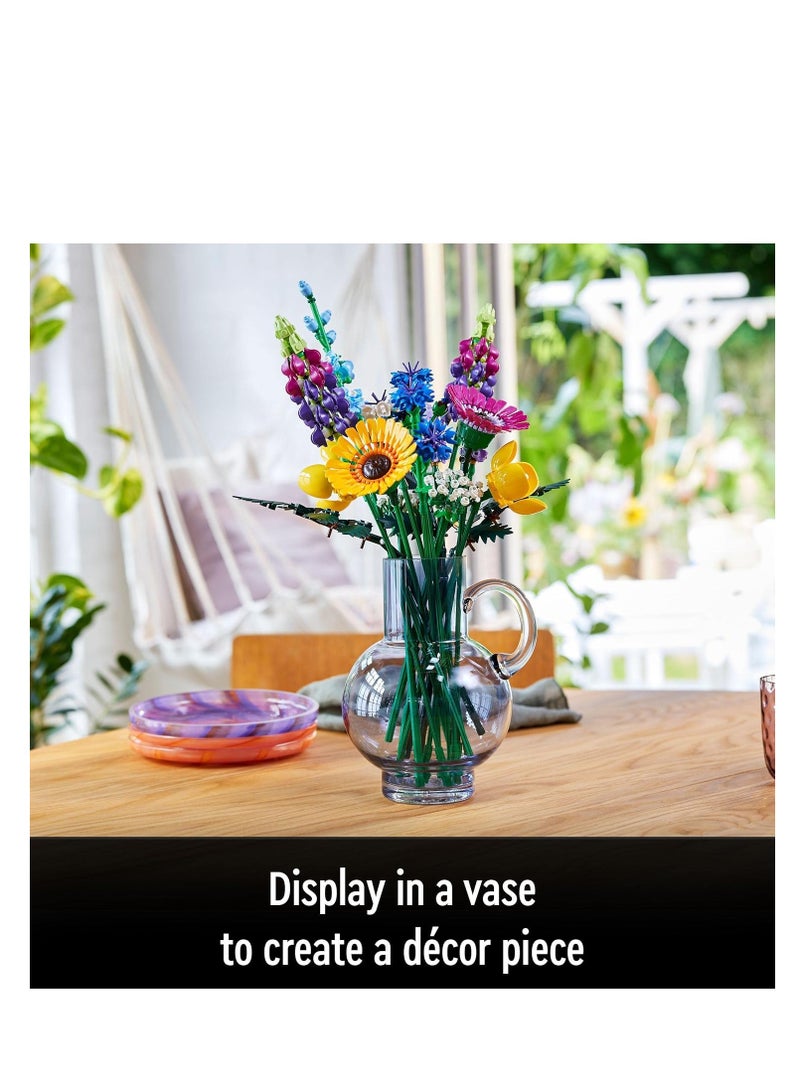 KASTWAVE Flower Building Blocks Kit, Artificial Flowers with Poppies and Lavender, Crafts for Adults, Home Décor, Gifts for Women, Men, Her & Him, Botanical Collection - Image 5