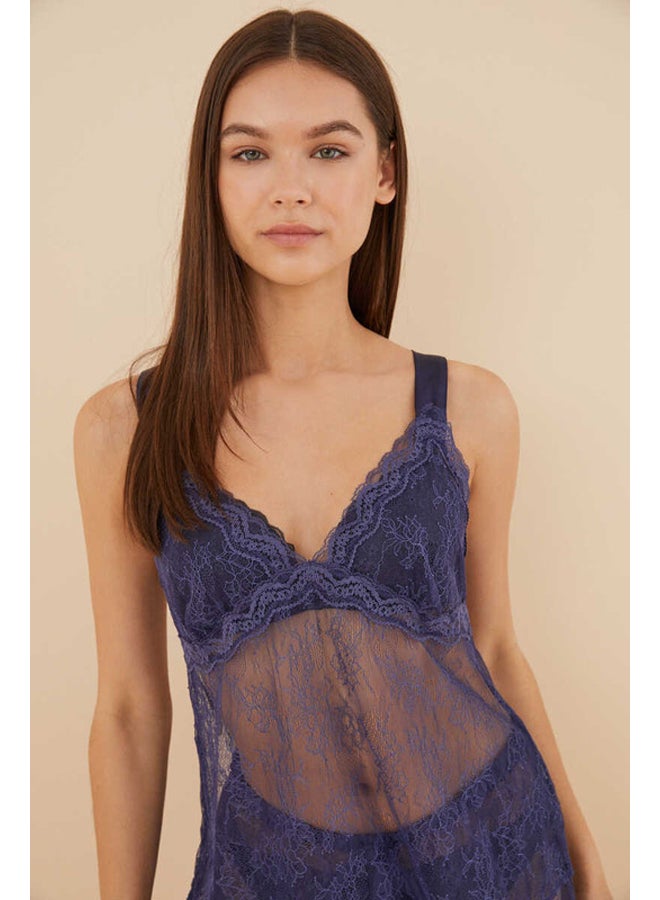women'secret Women's Sheer Lace Camisole and Shorts Pajama Set - Image 2