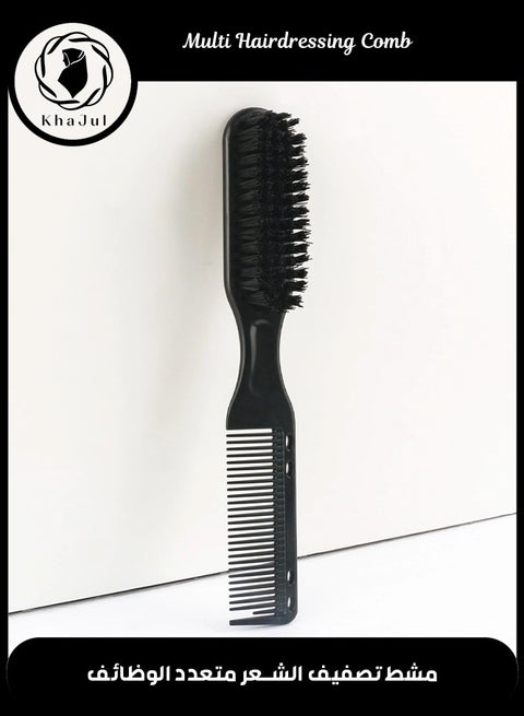 Retro Beard Brush Electroplated Plastic Handle Hairdressing Tool for Men and Women