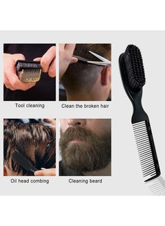 KHAJUL Retro Beard Brush Electroplated Plastic Handle Hairdressing Tool for Men and Women  - Image 4