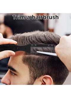 KHAJUL Retro Beard Brush Electroplated Plastic Handle Hairdressing Tool for Men and Women  - Image 5