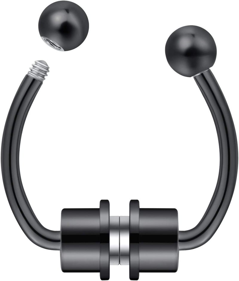 outerunner Store Fake Nose Ring Septum Piercing Magnet Magnetic Nose Hoop Rings Faux Septum Rings Non Piercing Clip On Nose Hoop Rings - Image 2