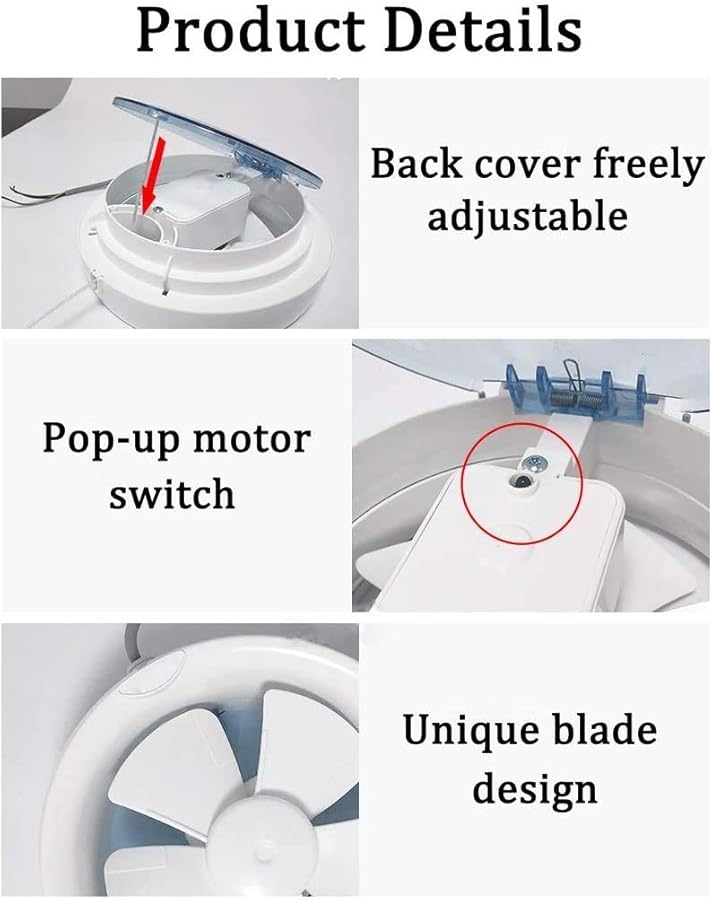 D Size Exhaust Fan Kitchen Toilet Ventilation Blower With Metal Pipe And Louver Window - Image 4