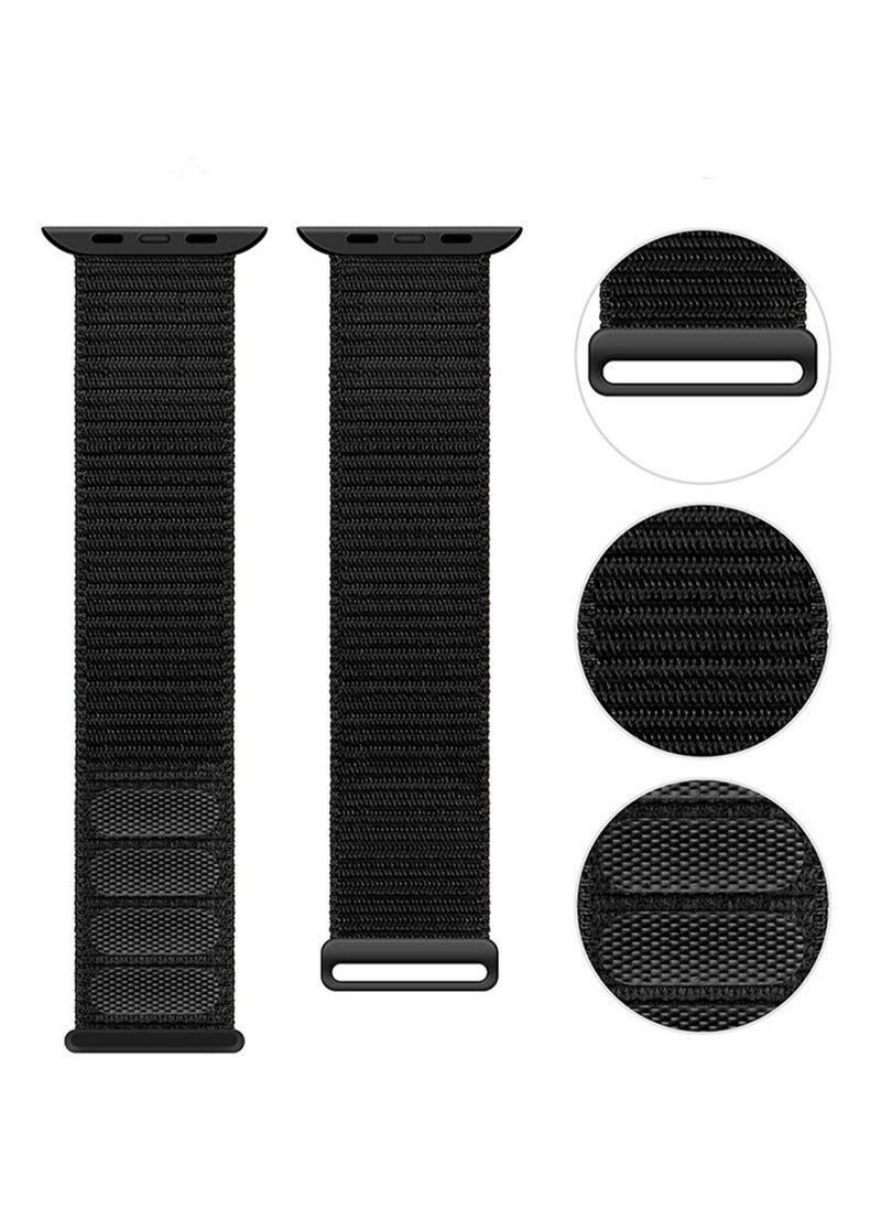 Generic - Waterproof Nylon Velcro Strap for Apple Watch SE (2024) GPS 40mm Black - Image 1