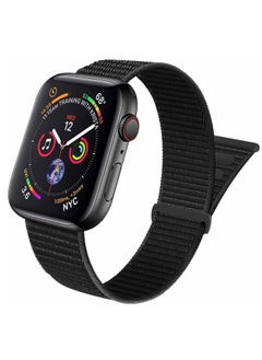 Waterproof Nylon Velcro Strap for Apple Watch SE (2024) GPS 40mm Black