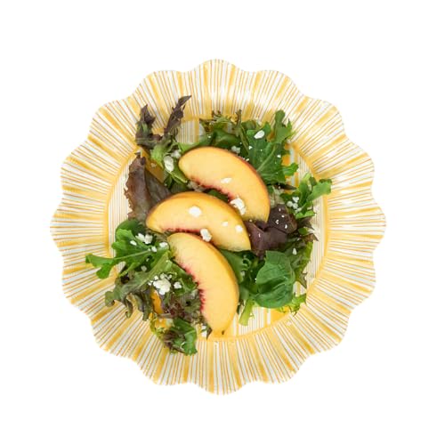 Juliska Cabana Stripe Melamine Dessert/Salad Plate Set/4 - Sunshine - Image 2