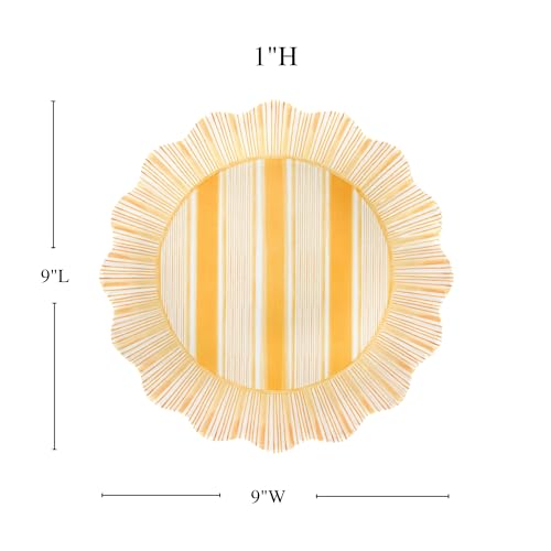 Juliska Cabana Stripe Melamine Dessert/Salad Plate Set/4 - Sunshine - Image 3