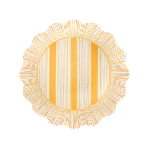Juliska Cabana Stripe Melamine Dessert/Salad Plate Set/4 - Sunshine - Image 5