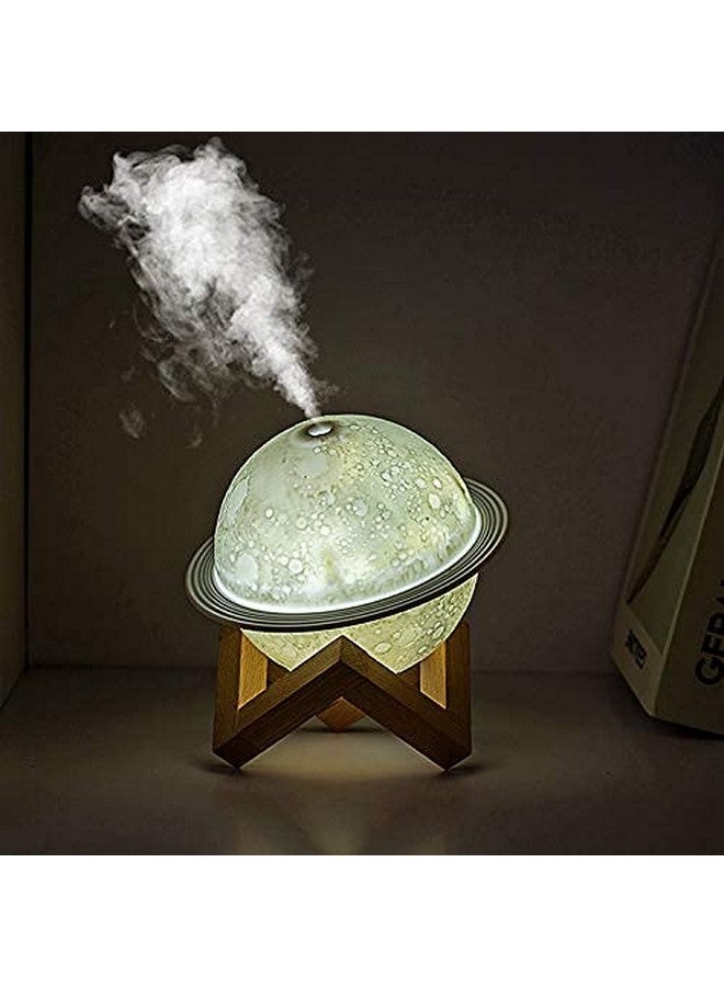 JM SELLER JM SELLER Plastic 2 In 1 Moon Lamp Cool Mist Humidifiers Essential Oil Diffuser Aroma Air Humidifier With Led Night Light Colorful Change For Car,Office,Babies,Yellow,White - Image 3