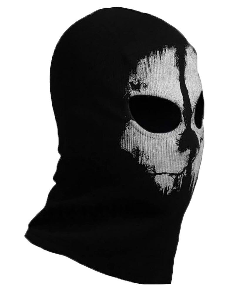 SINSEN COD Ghost Mask Skull Balaclava MW2 Skeleton Costume Full Head Ski Snood Mask Knitted Windproof Warmer Headwear for Bike Skateboard Motorcycle Snowboard Outdoor Sport, Black07 - Image 2