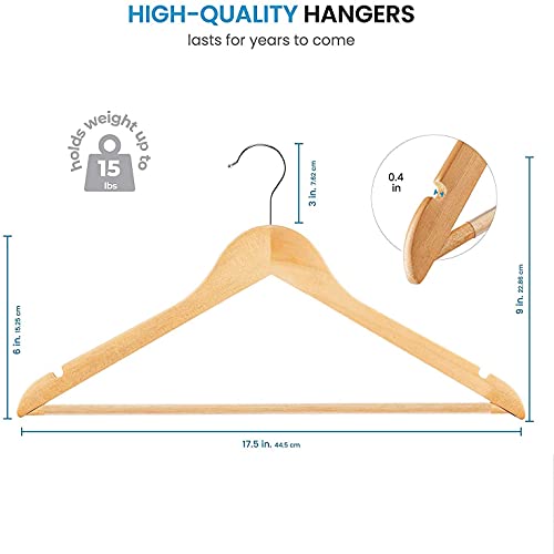 Evolluxi Lotus Wooden Hangers, Solid Wood Shirt Hangers,Dress Coat Jacket Clothes Hangers,with Extra Smooth Finish, 360 Degree Swivel Hook(Retro) (Beige, 60 Count) - Image 5