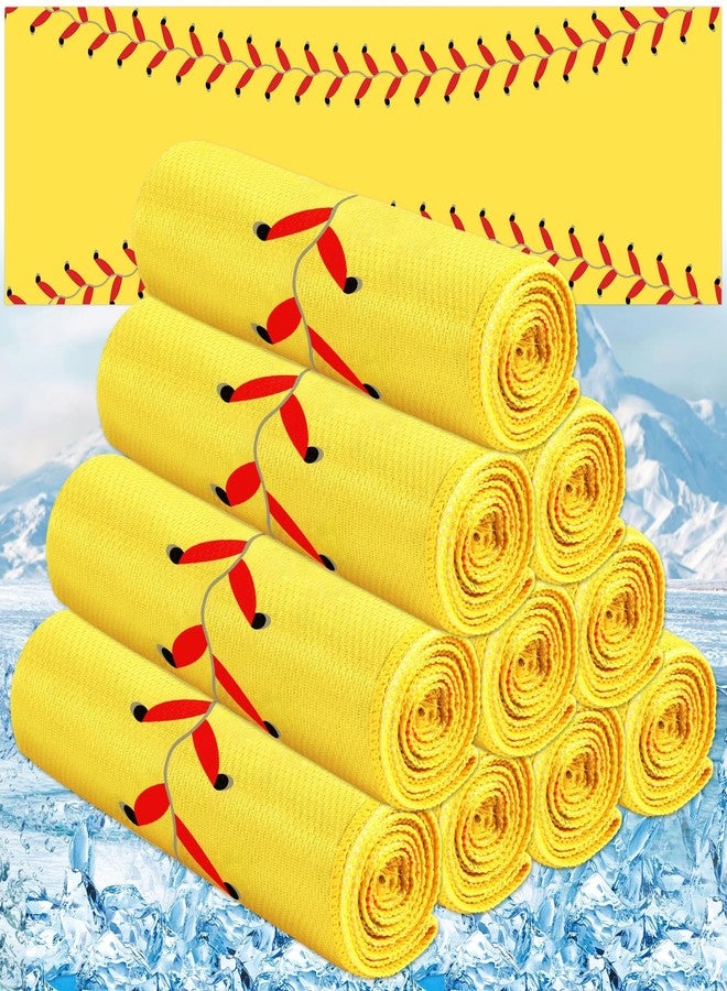 Lonfliness 12Pcs Baseball Cooling Towels 38x12 Inch Breathable Chilly Softball Baseball Microfiber Ice Towel Fast Drying Sport Team Gift for Player Coach Gym Workout Biking Running Yoga (Softball) - Image 1