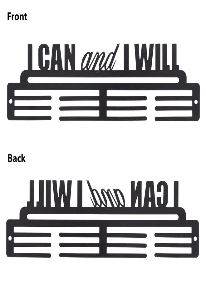 NAITIK CREATION Medal Hanger for Wall | Medal Holder Sports Wall Display | Holds Up to 60 Medals | Perfect for Kids, Athletes & Sports Enthusiasts, Black Finish (I Can I Will) - Image 2