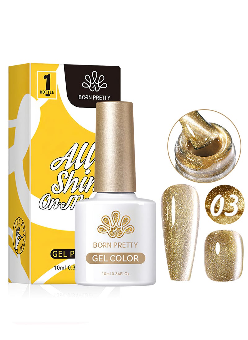 Born Pretty - Gel Polish, Gel Color, Glitter Shiny Sparkle Magic Holographic Cat Eye Gel Nail Polish, Cat Magnetic Gel Soak Off UV&LED Cured for Salon and Home DIY, Gift for Women 10ml - Image 1